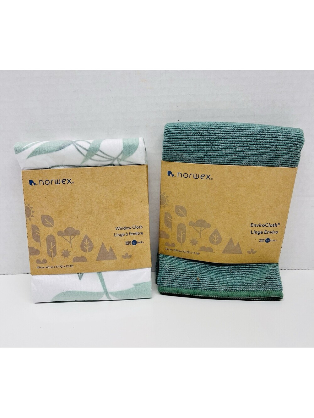 Norwex Basic Package Forest Green Enviro Limited Edition Palm Tree Window Cloth